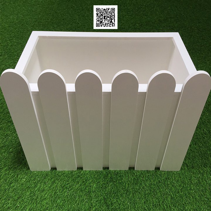 70x30x30 Chậu gỗ nhựa composite trồng cây ngoài trời có hàng rào mẫu mới
