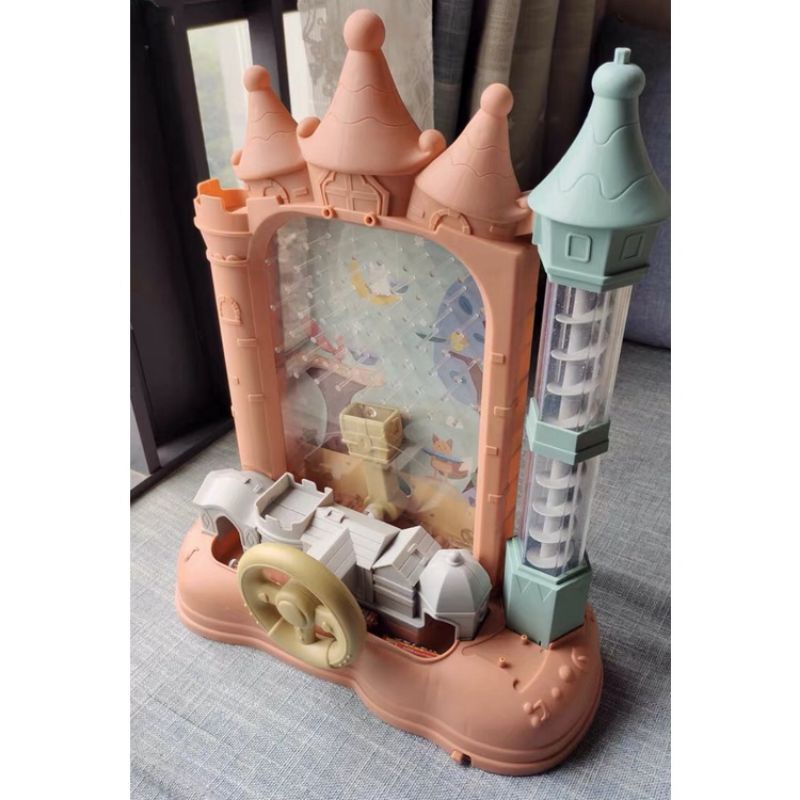 Đồ chơi bắt hạt đậu hình lâu đài kèm vô lăng ô tô chuyển động có đèn có nhạc cho bé