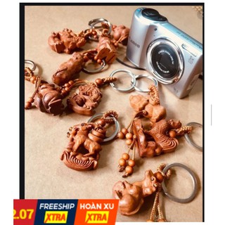 móc treo chìa khóa 3D bằng gỗ 12 con giáp cực đẹp