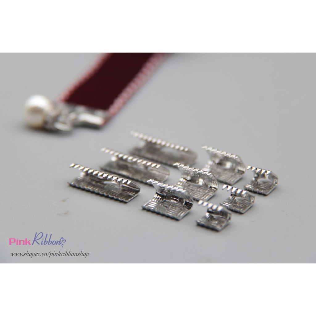 SET 20C - Nẹp / Kẹp có răng làm vòng cổ choker, nẹp ruy băng các cỡ. Loại Vân Sọc