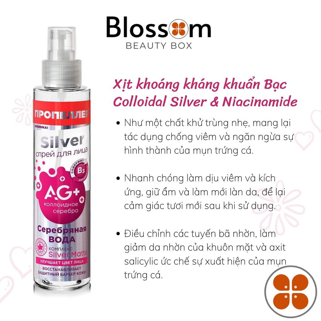 Xịt khoáng Propeller Silver Matte cấp nước cho da dầu, hỗ trợ giảm mụn | BigBuy360 - bigbuy360.vn