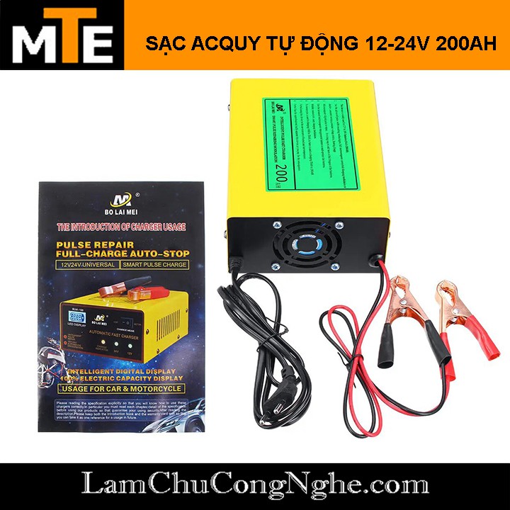 Sạc acquy tự động 12V 24V 200Ah / BT-168 (BẢN QUỐC TẾ)