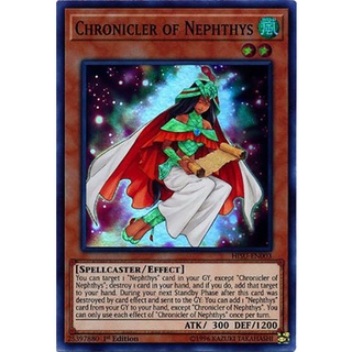 Thẻ bài yugioh - chronicler of nephthys - hisu-en003 - super rare 1st edition