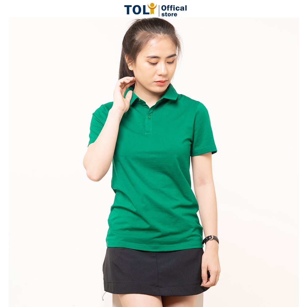 Áo thun nữ Cổ Sơ Mi (Cổ trụ) TOLI, chất cotton 4 chiều mềm mịn, co dãn Màu Đen