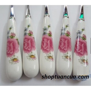 Sỉ 10 Thìa Cán Sứ Họa Tiết