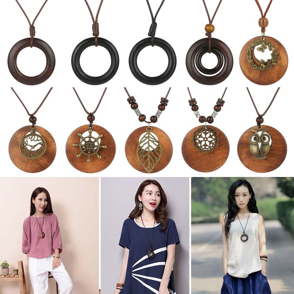 Vòng cổ Da Mặt Gỗ Chuối 1 Thời Trang Dành Cho Nữ