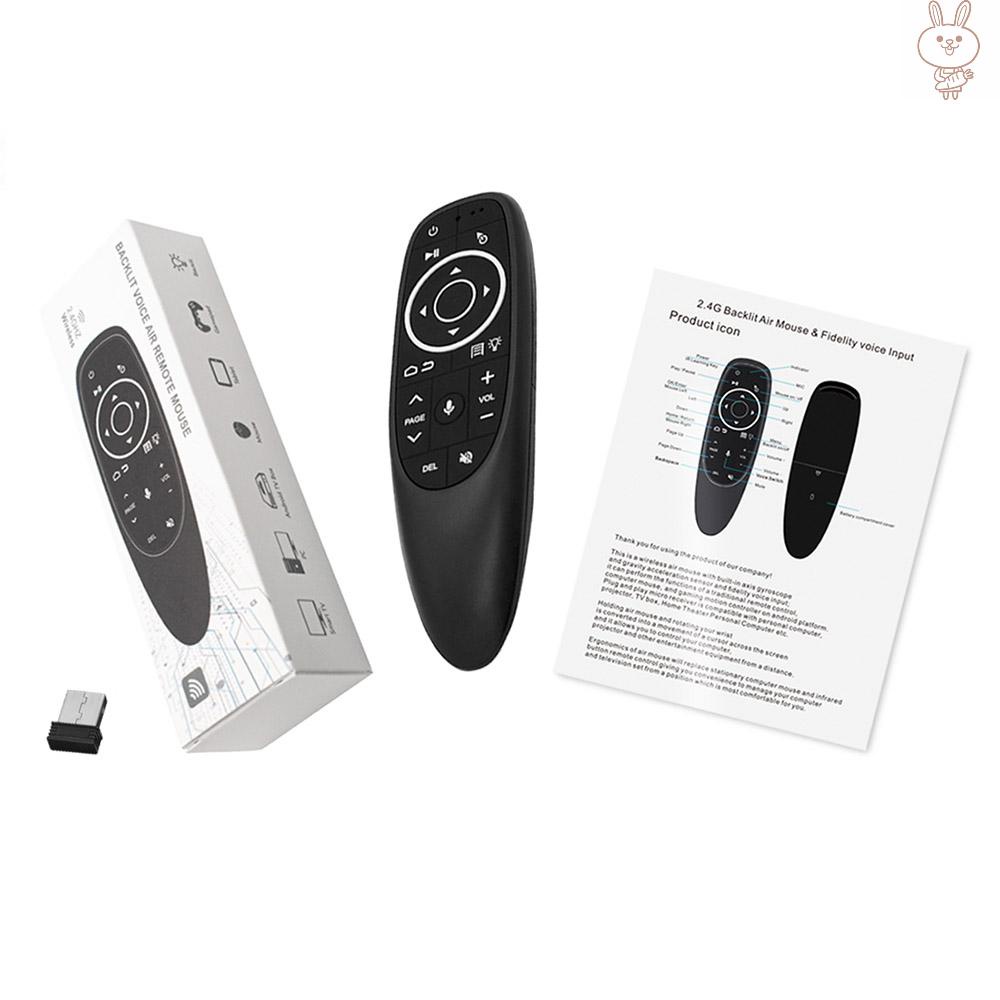 OL G10S PRO 2.4G Air Mouse Wireless Handheld Remote Control with USB Receiver Gyroscope Voice Control LED Backlight for Smart TV Box Projector