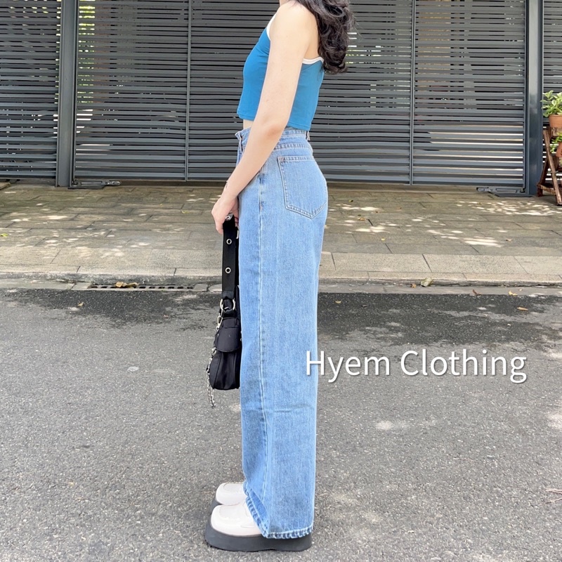 [NEW] Quần jean nữ lưng siêu cao dáng ống rộng dài, hàng cao cấp - Ms04