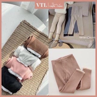 Set 4 quần legging tăm viền ren cho bé gái