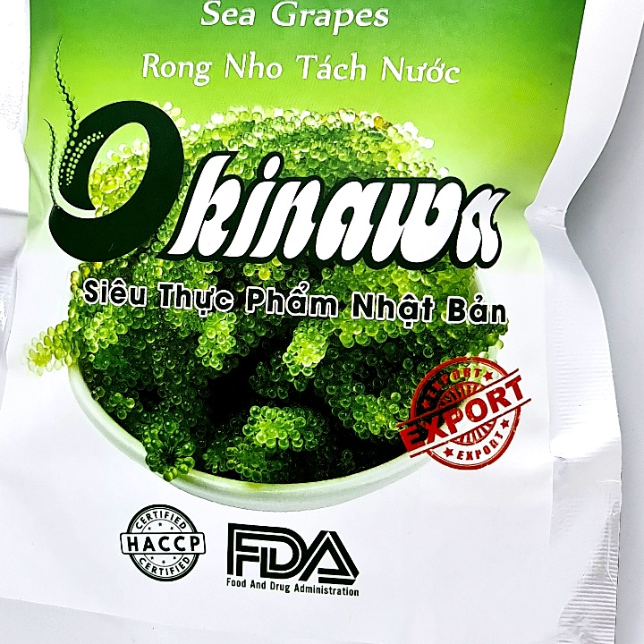 Rong nho tách nước Okinawa gói 100g - Tặng 1 gói nước sốt mè rang Golden Farm 15ml