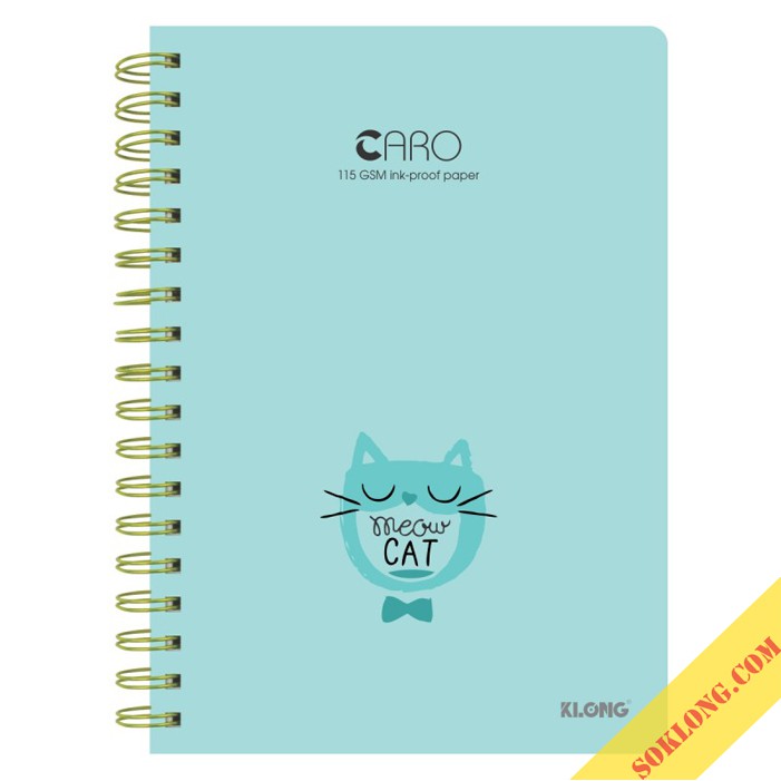 Sổ 200 trang B5 lò xo kép Caro/ Dotgrid Klong bìa cứng giấy siêu dày chống lem mực, vở Klong bullet journal