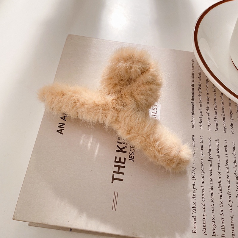 Kẹp Tóc Lông Thỏ Giả Cỡ Lớn Thời Trang Thu Đông Cho Nữ