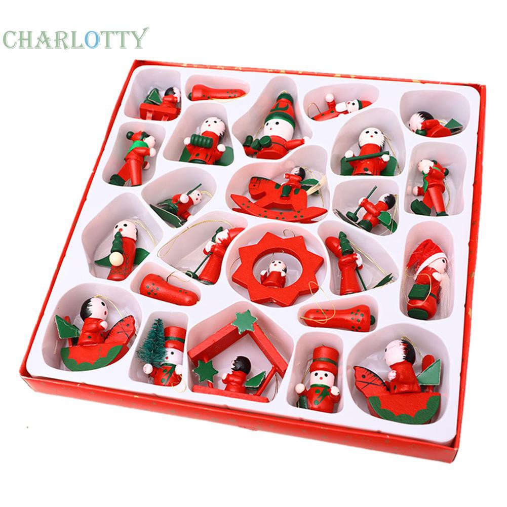 Set 24 Phụ Kiện Tự Vẽ Trang Trí Cây Thông Noel Xinh Xắn