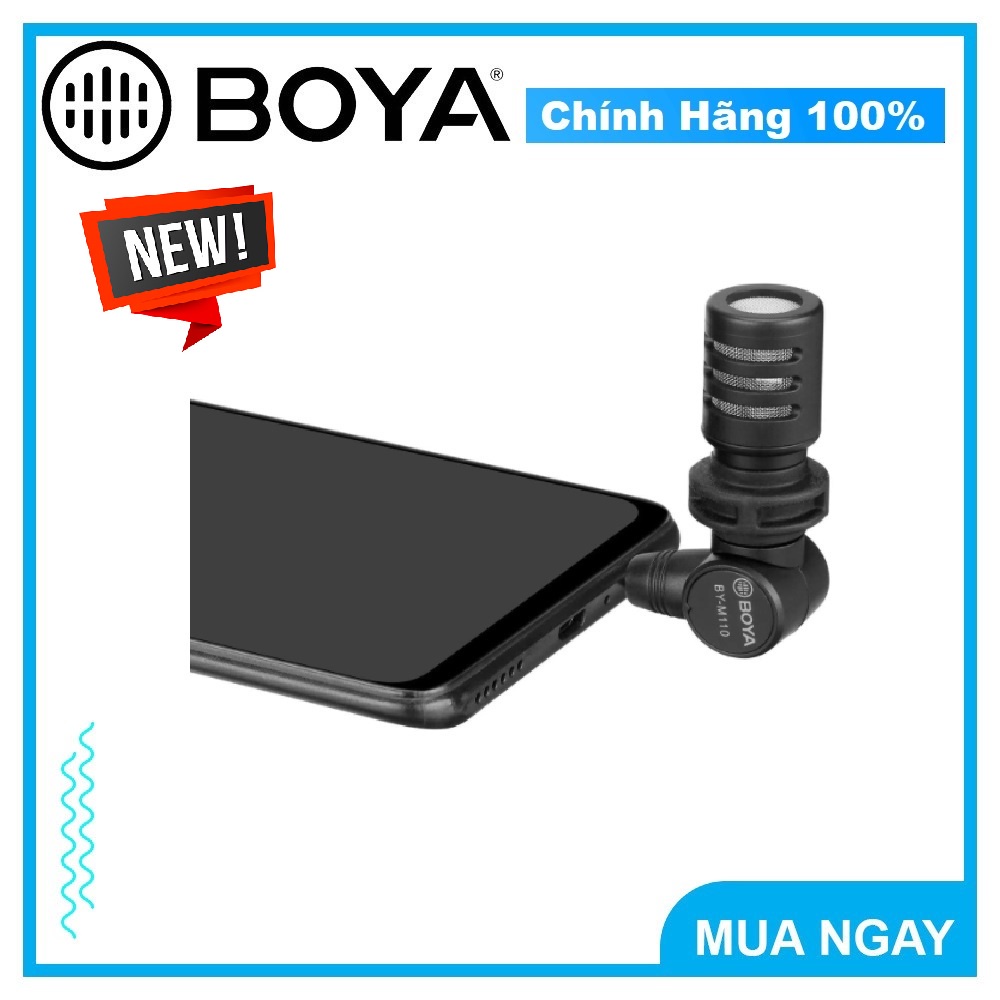 BOYA BY-M110 - Hàng Chính Hãng - Mic thu âm Mini cổng 3.5mm dàng cho Điện thoại/Laptop