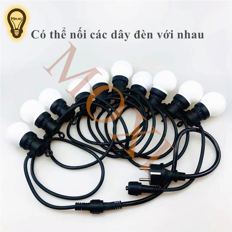 Dây đèn LED BÓNG TRÒN trang trí ngoài trời dùng cho quán cà phê trà chanh trà sữa 10m 20 LED 5m 10 LED MOXI