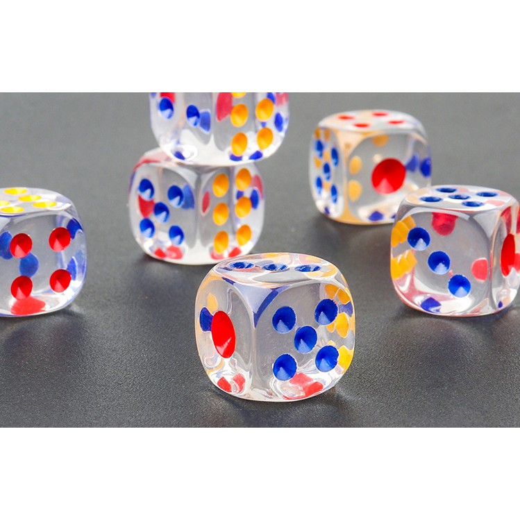 Set 05 viên 1,4cm xí ngầu trong suốt đồ chơi xả stress vui nhộn