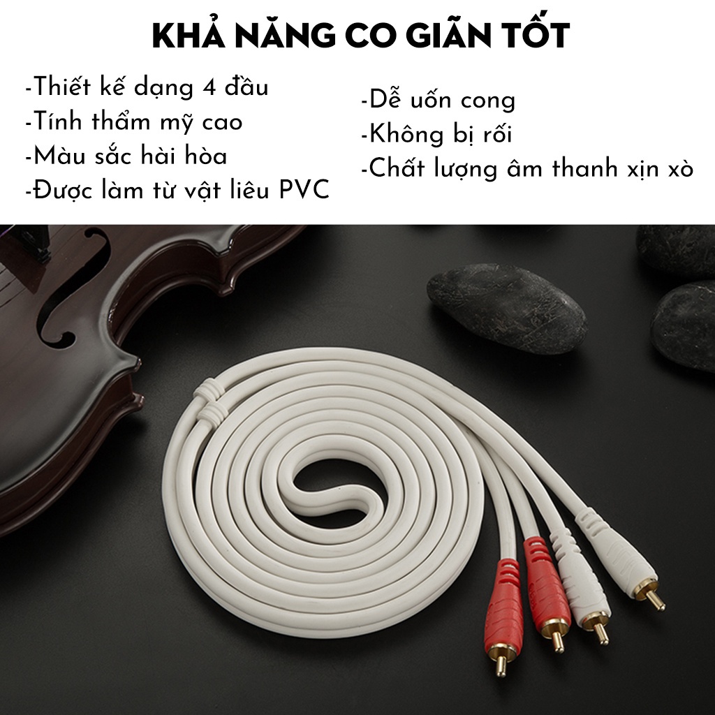 Dây AV 2 ra 2 CHOSEAL, 4 đầu bông sen - Hàng chính hãng