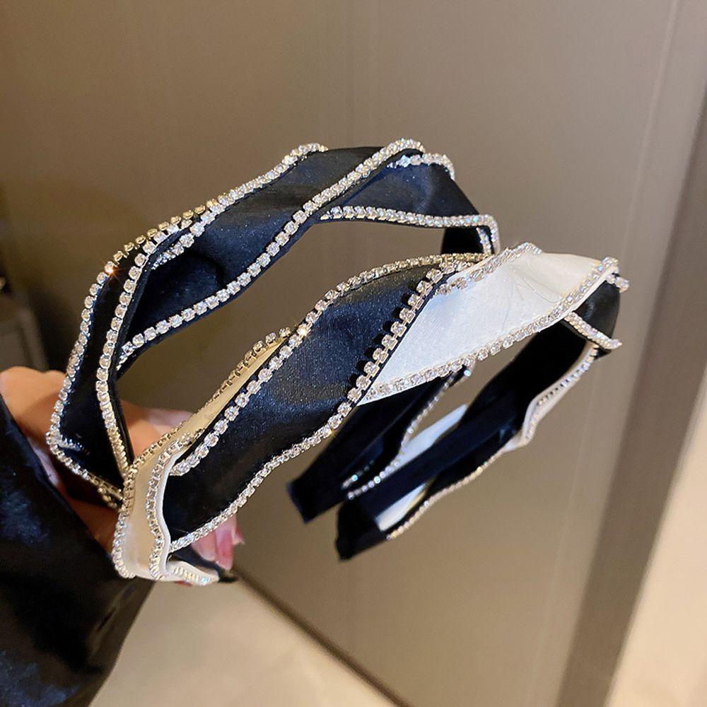 Set 2 Băng Đô Cài Tóc Đính Đá Zircon Chống Trượt Kiểu Dáng Ngọt Ngào Thanh Lịch Dành Cho|Băng Đô