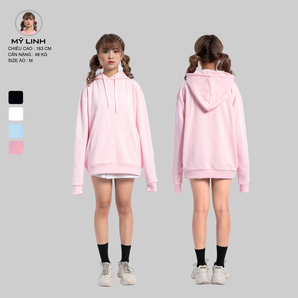 Áo Hoodie URBAN OUTFITS HOO05 Kiểu Trơn Regular Fit Nón Rộng Cotton French Terry 350GSM Local Brand