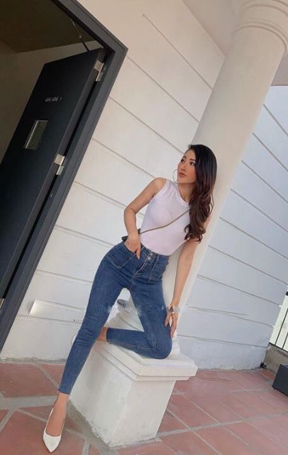 Quần Jean Nữ Túi Kiểu co Giãn Lưng Cao 2 Màu | BigBuy360 - bigbuy360.vn