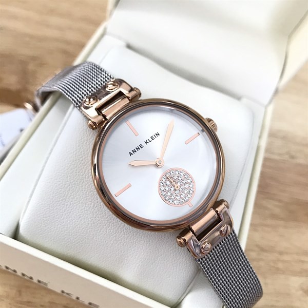 [Mã FARSBR153 giảm 15% đơn 150K] [CHÍNH HÃNG] Đồng Hồ Nữ ANNE KLEIN AK 3001SVRT ĐÍNH ĐÁ SWAROVSKI