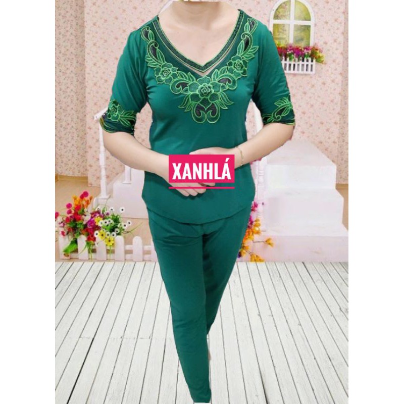 Đồ bộ _ bộ dài tay lỡ trung niên thun loại 1