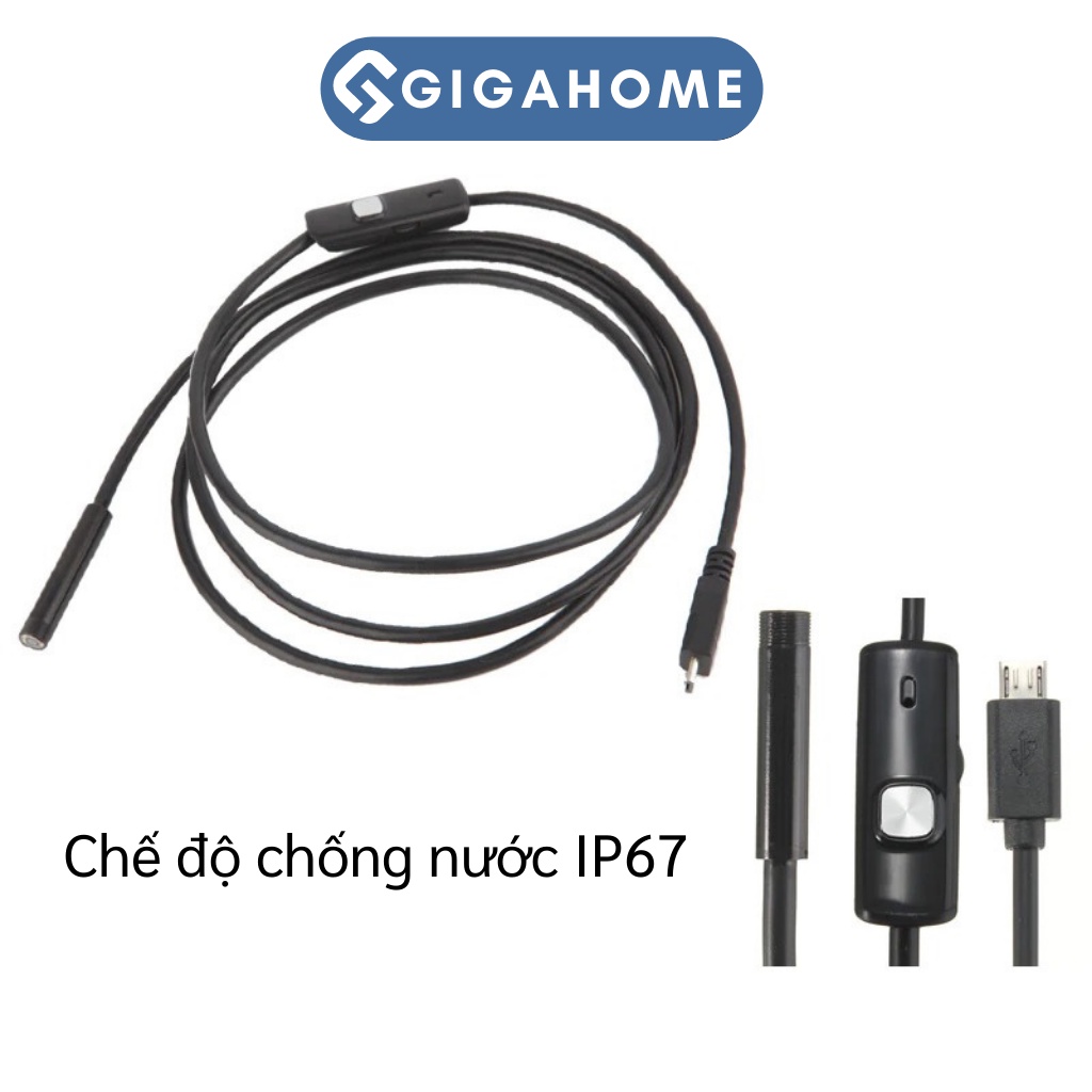 Camera Nội Soi Tường Chống Nước Siêu Nhỏ 5.5mm Dài 1m GIGAHOME Cho Máy Tính Và Androi 8826