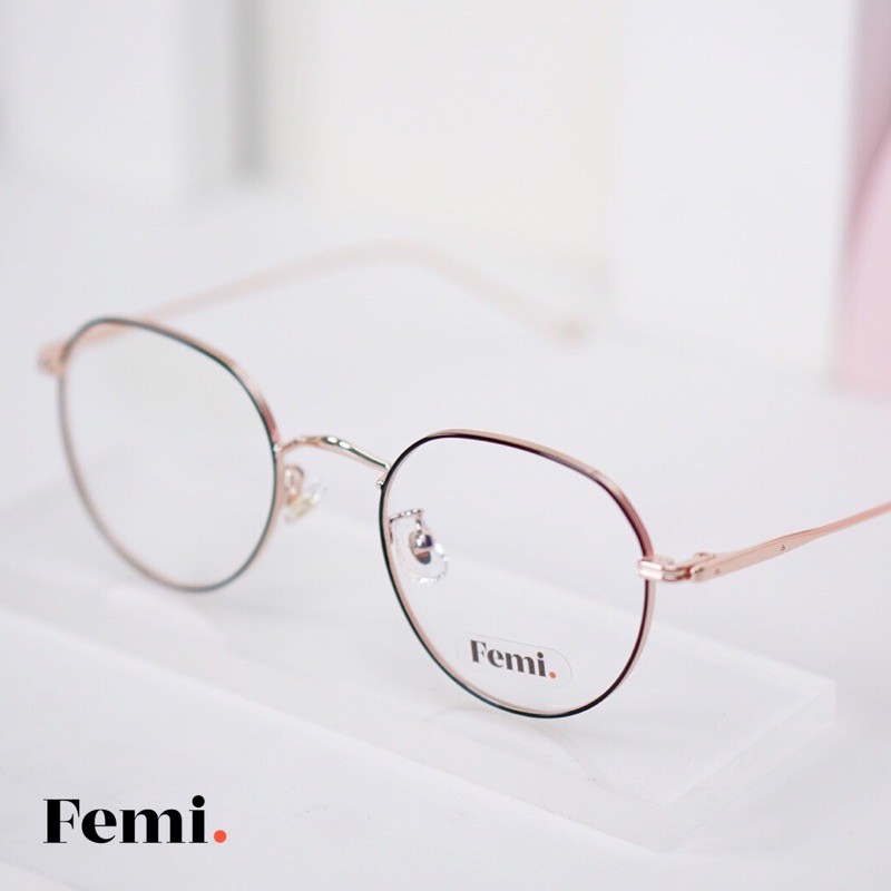 Gọng kính tròn Femi Mila chính hãng mắt kính chống ánh sáng xanh | BigBuy360 - bigbuy360.vn