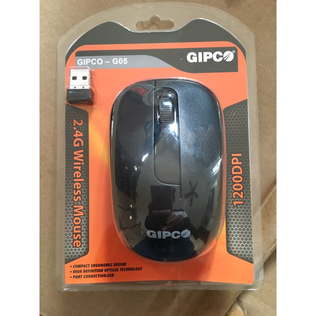 Chuột không dây GIPCO G05 - Chuột không dây bán chạy nhất đầu năm 2020 - Có pin tặng kèm - Bảo hành 12 tháng