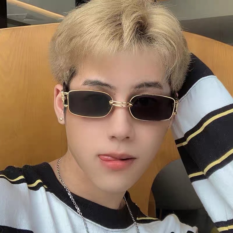 Kính mát thời trang nam nữ cool ngầu phong cách Hàn Quốc kính râm mắt hình chữ nhật hip hop sang chảnh siêu ngầu 248