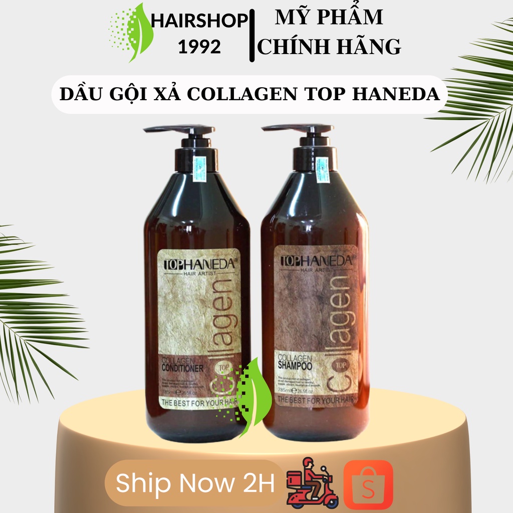 Dầu Gội Xả Collagen HANEDA Phục Hồi Chống Gãy Rụng Tóc Siêu Mượt 785ml | Bộ Dầu Gội Xả Collagen HANEDA Chính Hãng