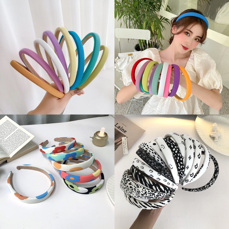 Băng đô cài tóc màu trơn thiết kế đơn giản thời trang dành cho nữ