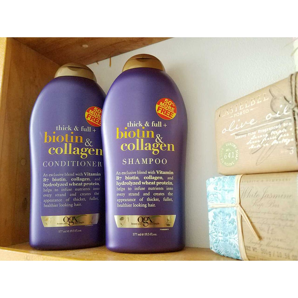 Cặp Dầu Gội Xả BIOTIN &amp; COLLAGEN OGX Dưỡng Tóc, Ngăn Ngừa Rụng Tóc, Kích Thích Mọc Tóc -Taco Store