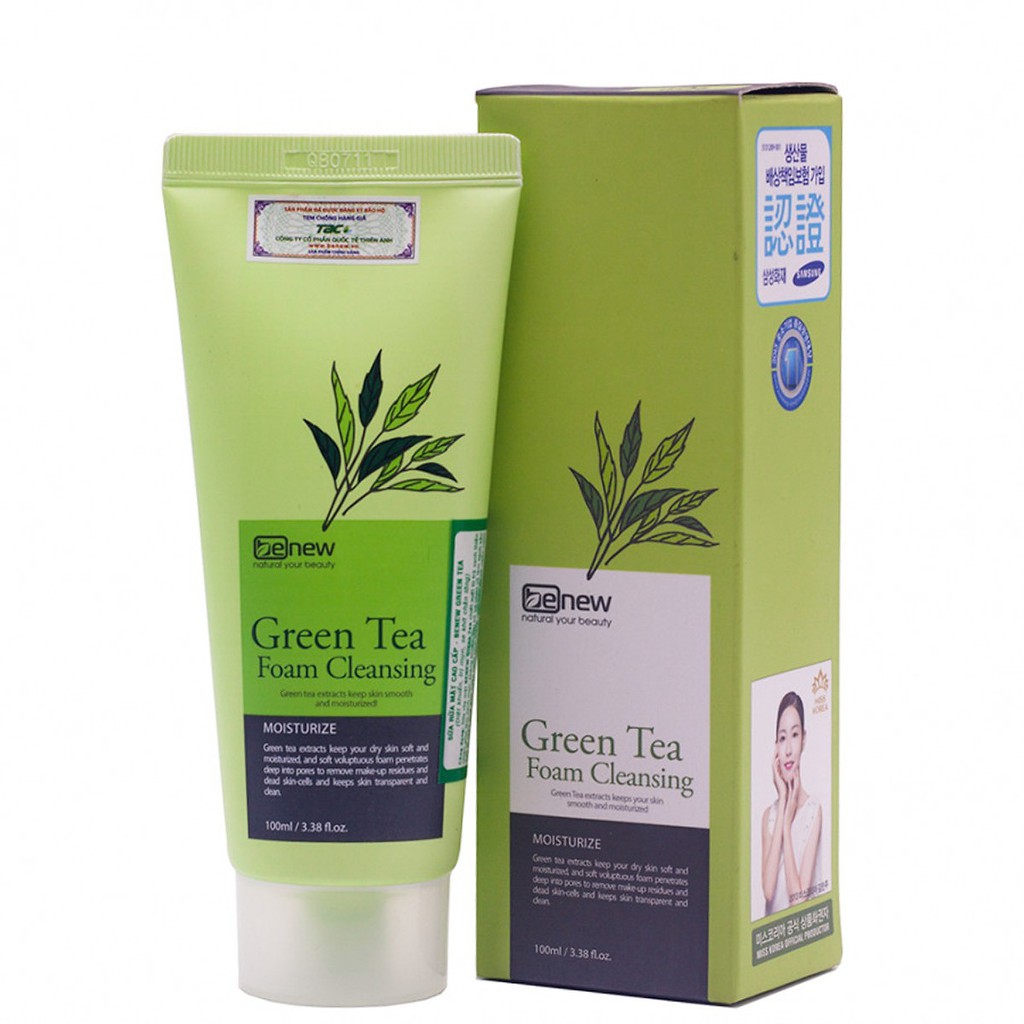 Sữa rửa mặt trà xanh cao cấp Hàn Quốc Benew Green Tea Foam Cleasing 100ml - 100ml