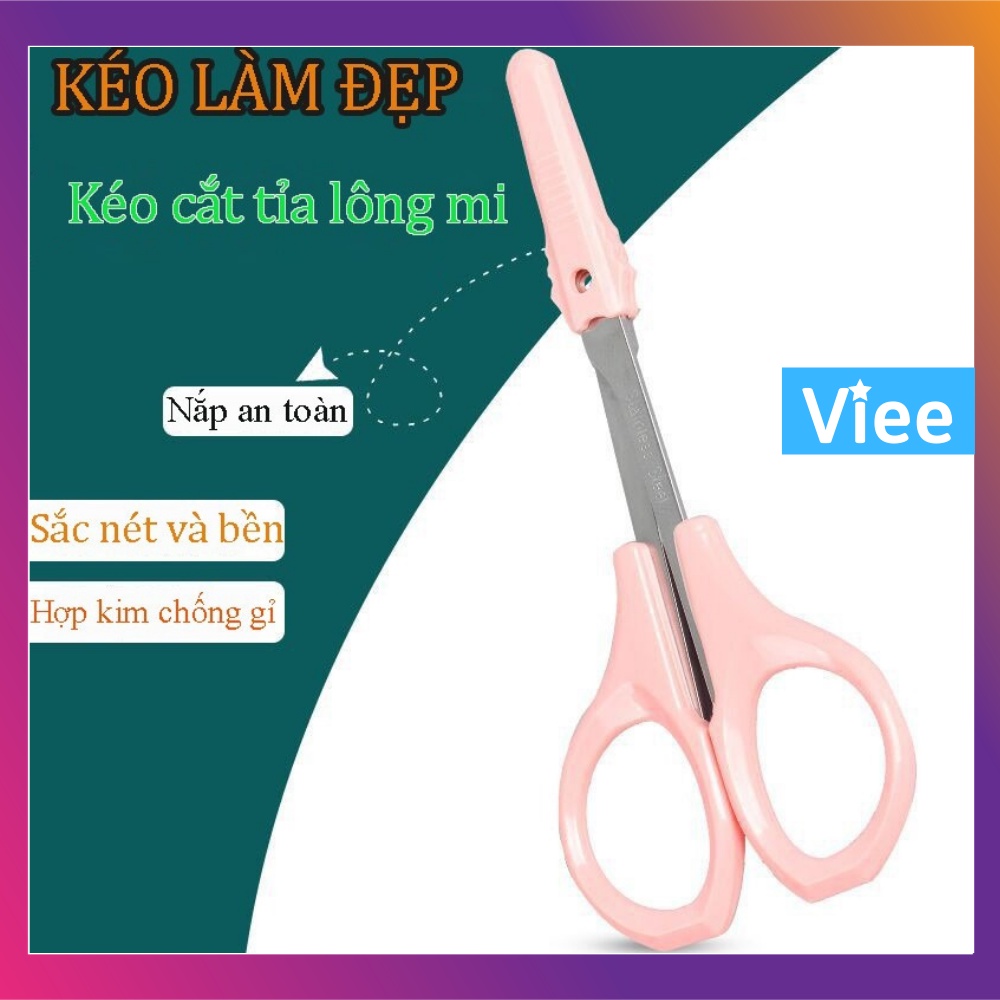 Kéo cắt mi mắt chuyên dụng cho makeup cắt tỉa lông mi bằng thép siêu bền an toàn Nhật Bản