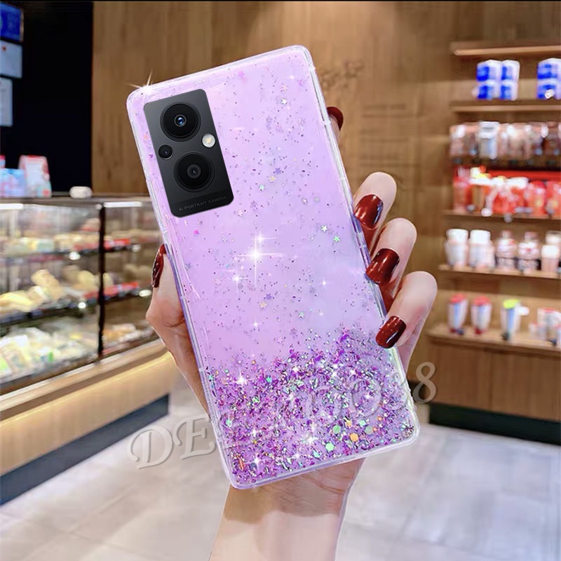 Ốp Điện Thoại Mềm Mỏng Trong Suốt Lấp Lánh Cho OPPO Reno 7Z 7Z 5G A76 A55 4G Reno7 Z