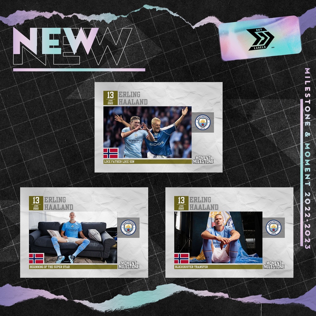 Thẻ Cầu Thủ Bóng Đá SKY Milestone Moment card Khoảnh Khắc Erling Haaland gia nhập Manchester City từ Borussia Dortmund