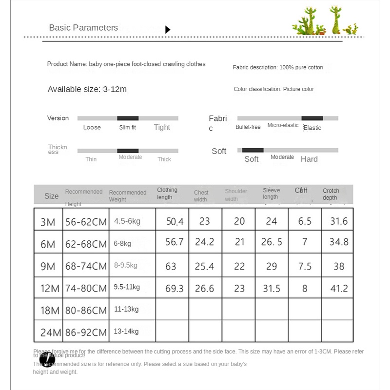 Áo Liền Quần Tay Dài Bằng Cotton Cho Bé Sơ Sinh 0-12 Tháng Tuổi