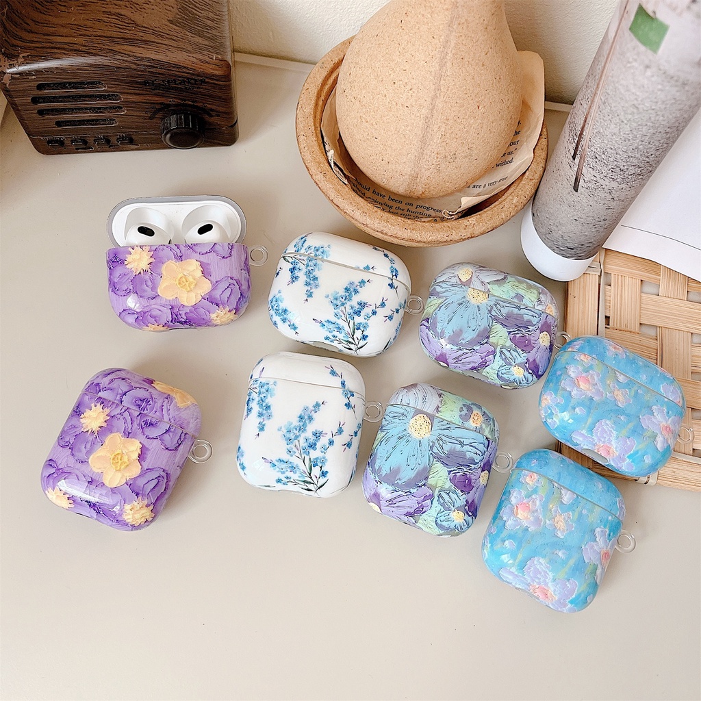 Vỏ Bảo Vệ Hộp Sạc Tai Nghe airpods 3 pro / airpods1 / 2 Bluetooth Không Dây Chất Liệu tpu Mềm Chống Sốc Họa Tiết Hoa Dễ Thương