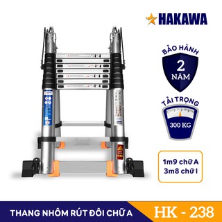 Thang nhôm rút đôi chữ a hakawa hk-238 3m8