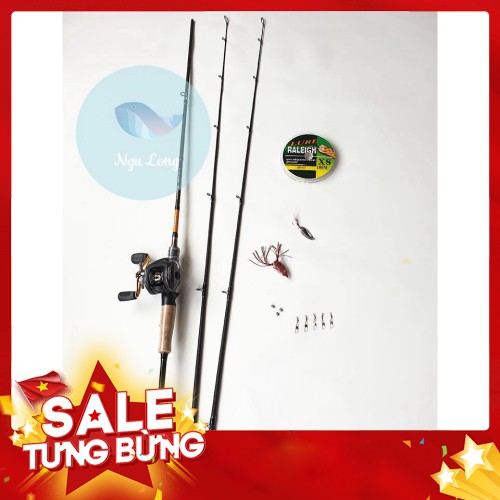 Cần câu cá ❤️FREE SHIP❤️ Bộ cần lure Edge super máy ngang alvion tặng kèm mồi lure ,đảm bảo rẻ nhất