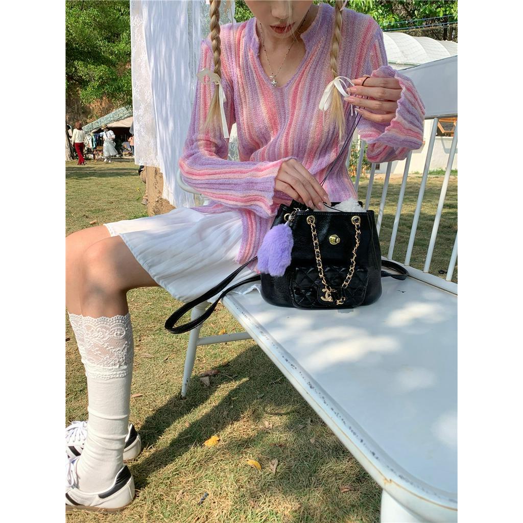 Áo Dệt Kim Chống Nắng Màu Gradient Họa Tiết Kẻ Sọc Dành Cho Nữ 61446