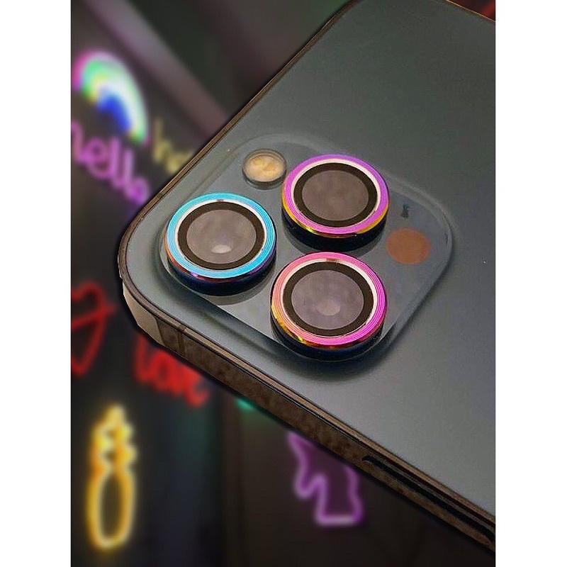 Dán từng mắt bảo vệ camera màu titan cầu vồng cho iphone 11/11pro/ 11 promax/ 12/12 pro/12 promax