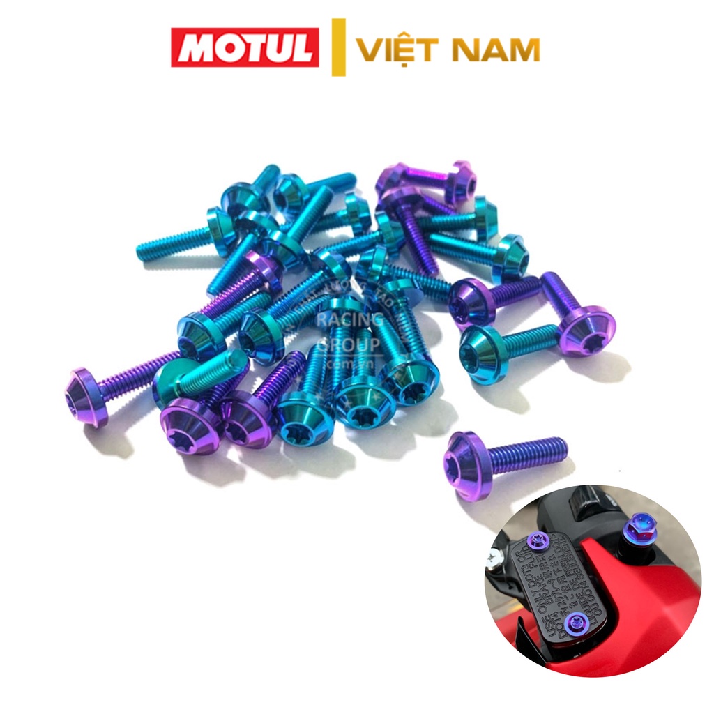 Ốc nắp dầu titan GR5 4li15 đầu dù gắn dàn áo cho Honda và Ya Wave, Sirus, Winner, Winner X, Exciter 150, Exciter 155