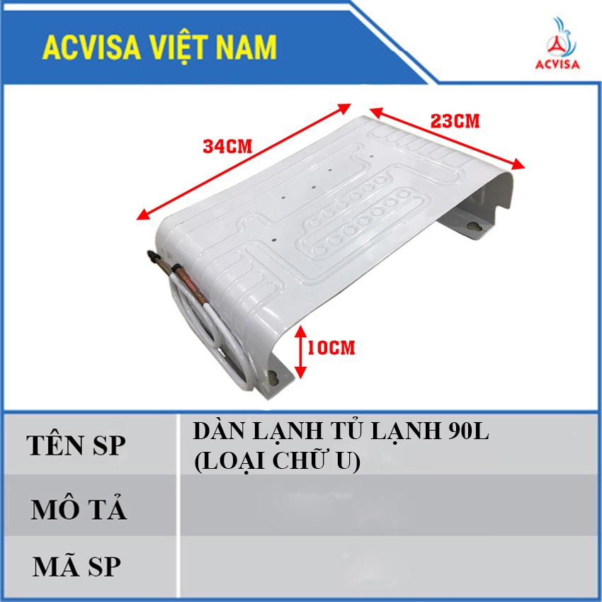Dàn Lạnh Tủ Loại 90 Lít (Dàn Chữ U)