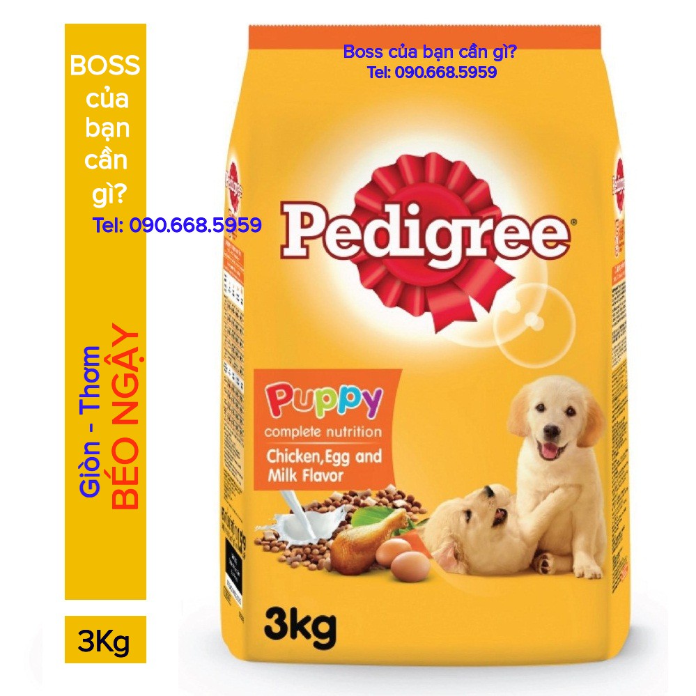Hạt khô cho chó con Pedigree puppy 3kg - 400g
