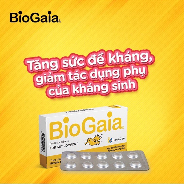 [Sản Phẩm Chính Hãng] - Men vi sinh Biogaia dạng viên - giảm táo bón, nôn trớ An toàn cho Bé và Mẹ Bầu