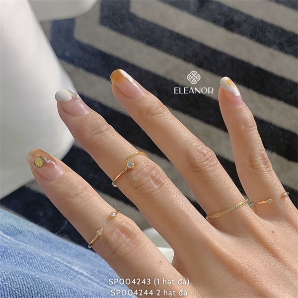 Nhẫn nữ hở bạc 925 Eleanor Accessories phụ kiện trang sức đính đá đơn giản