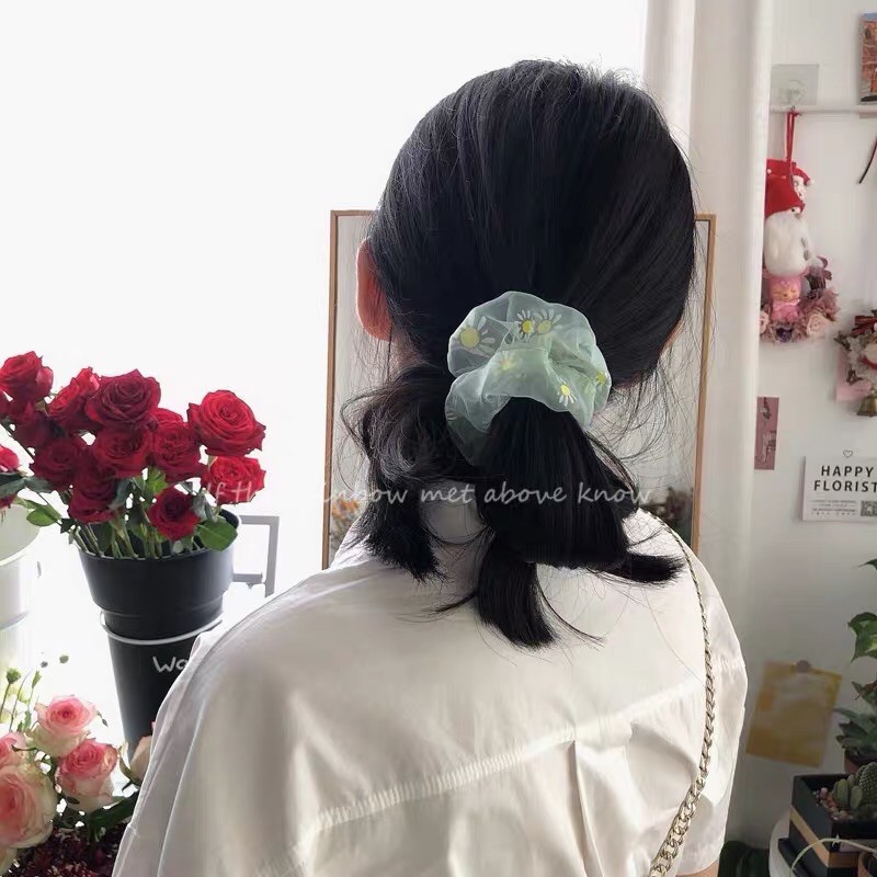 Dây Cột Tóc Vải Scrunchies Phồng To Cực Đẹp