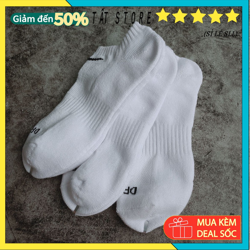 Tất nam cổ ngắn SALE 22 thể thao đá bóng đá banh chuyên chạy bộ  NAIII drifit Vớ nam nữ cổ ngắn trắng trơn
